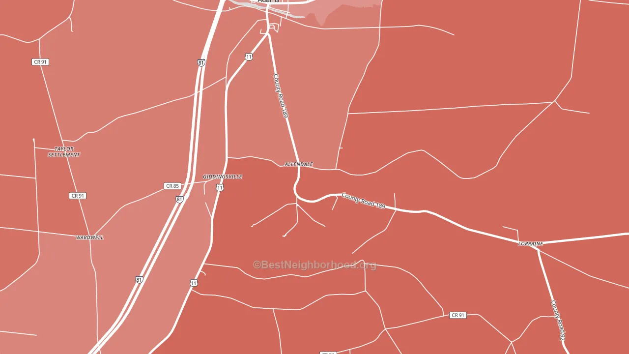 Allendale, NY block-group political-lean map