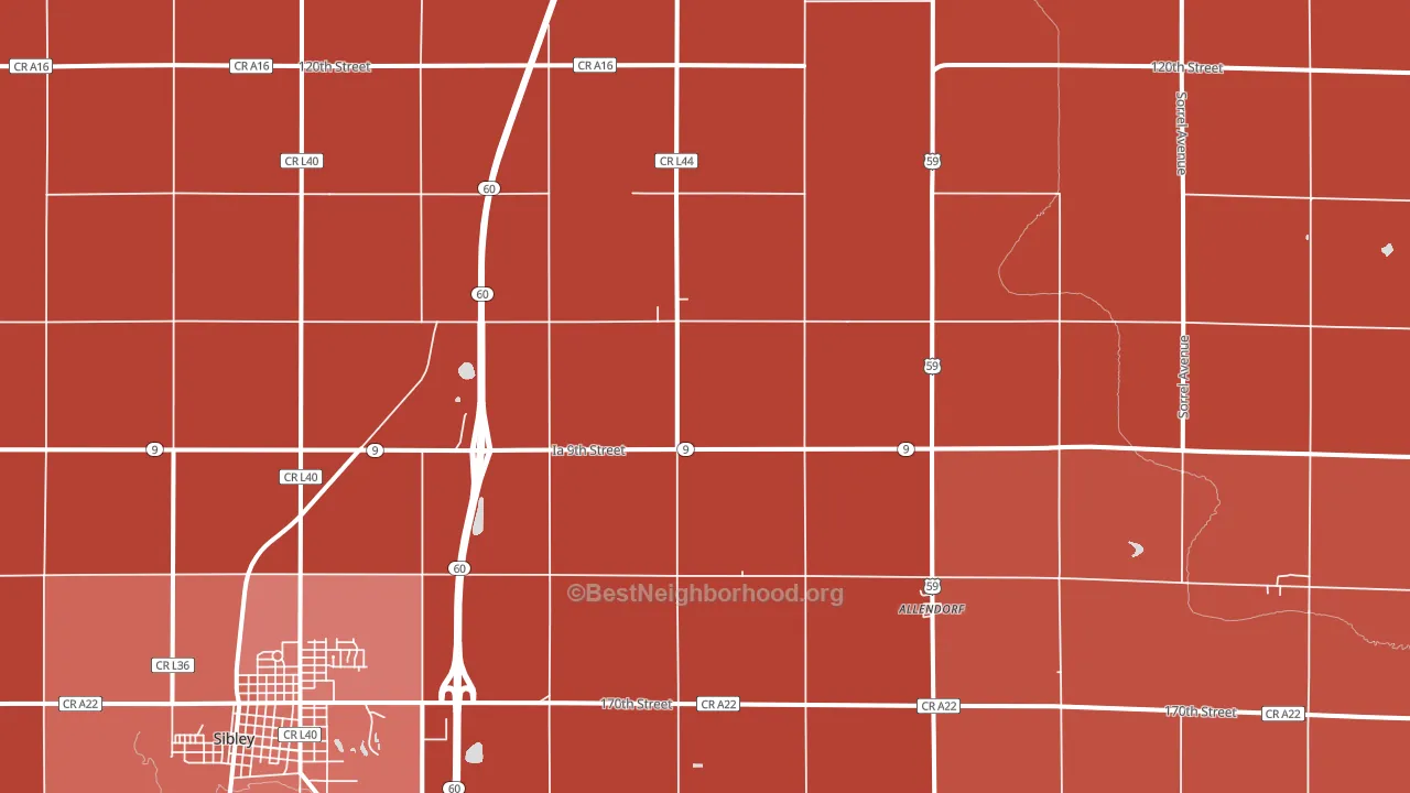 Allendorf, IA block-group political-lean map