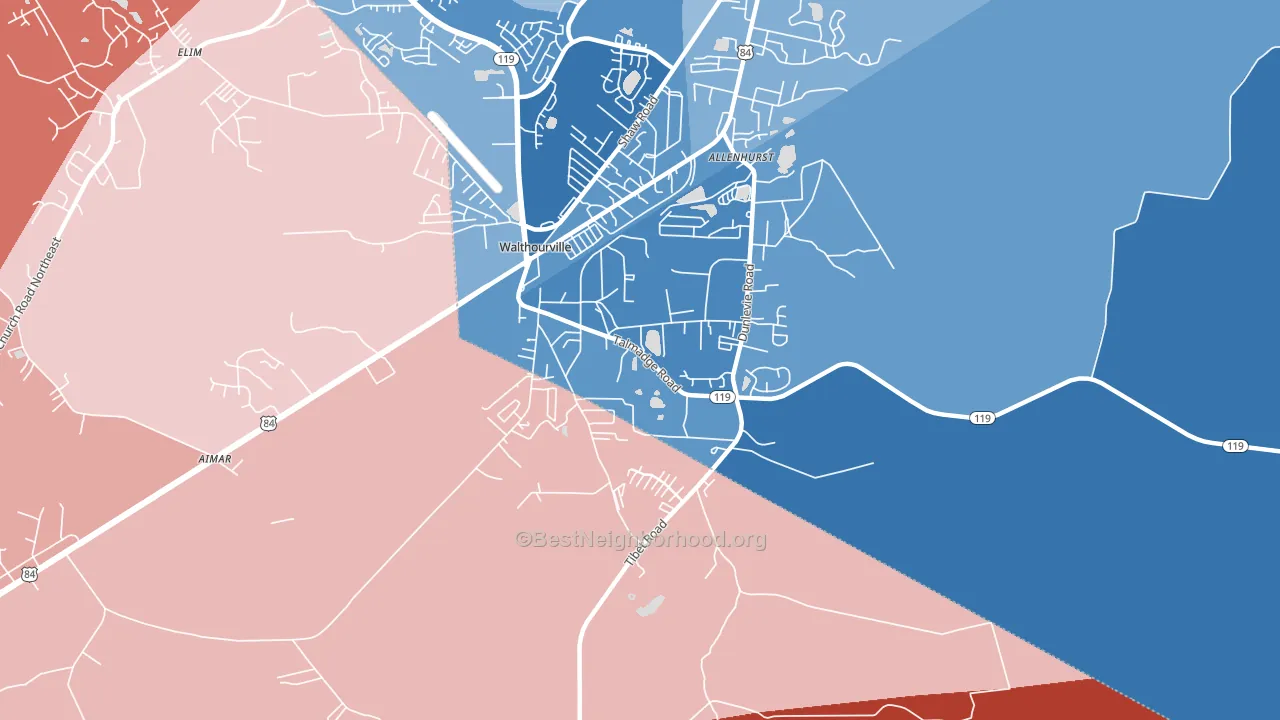 Allenhurst, GA block-group political-lean map