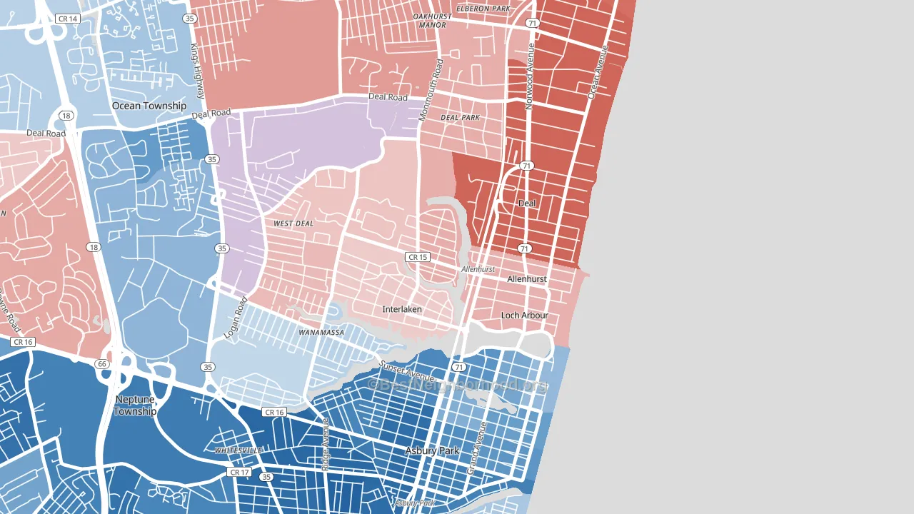 Allenhurst, NJ block-group political-lean map