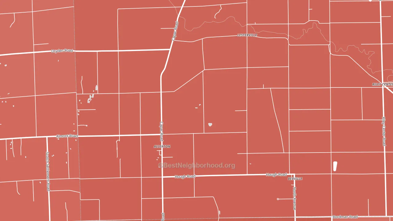 Allenton, MI block-group political-lean map