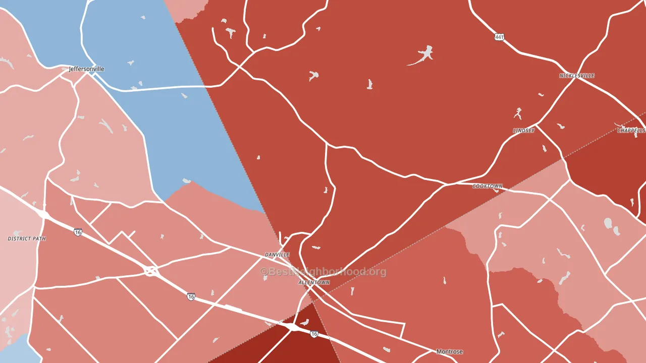 Allentown, GA block-group political-lean map