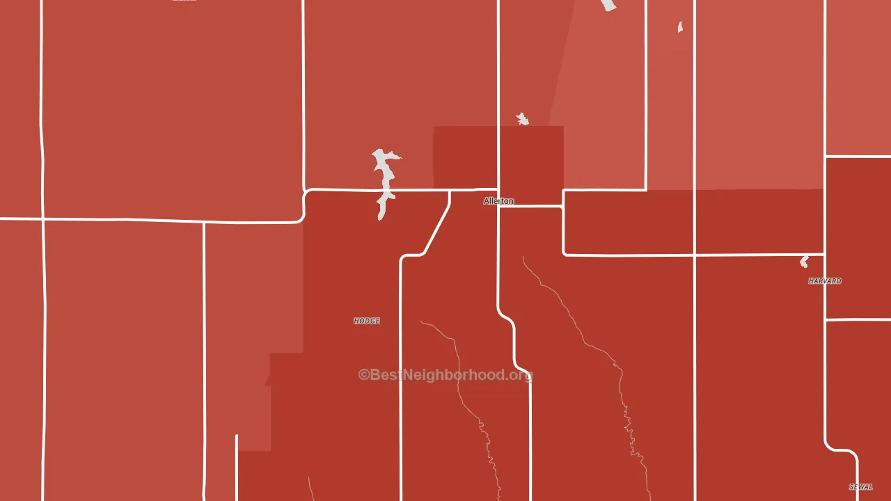 Allerton, IA block-group political-lean map