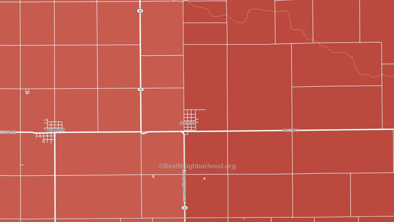 Allerton, IL block-group political-lean map