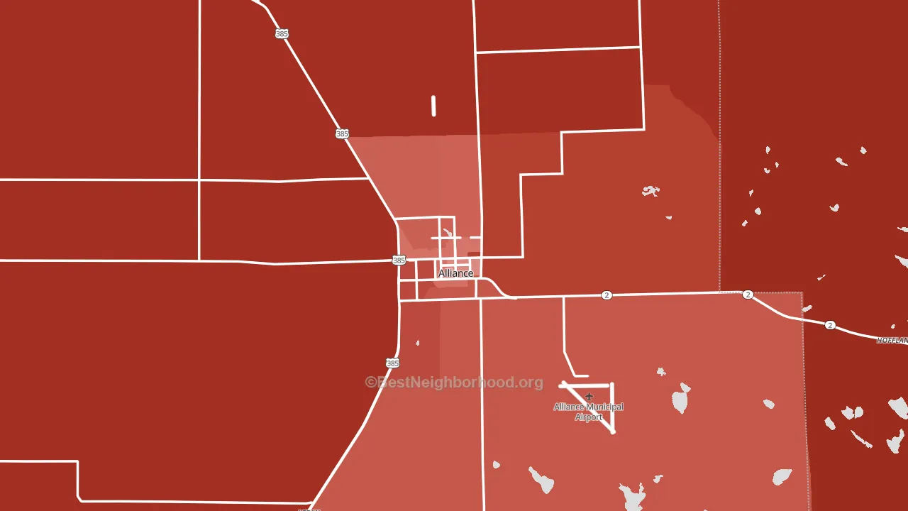 Alliance, NE block-group political-lean map