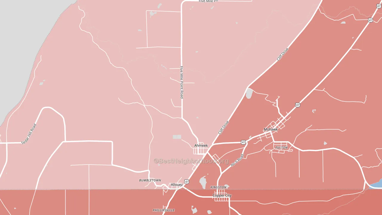 Allouez, MI block-group political-lean map
