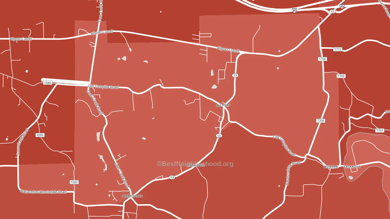 Allport, PA block-group political-lean map