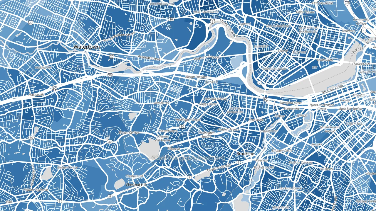 Allston-Brighton, Brighton, MA block-group political-lean map