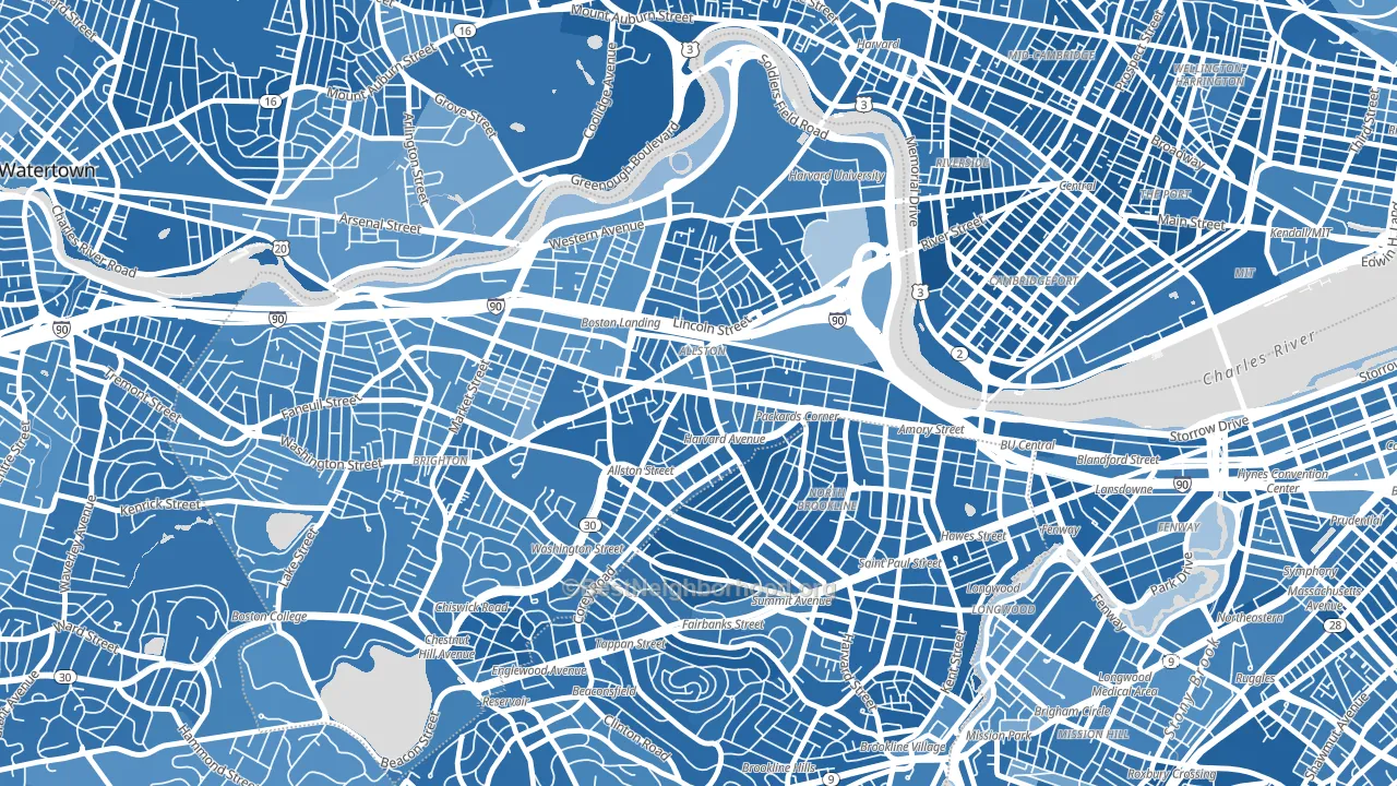 Allston, MA block-group political-lean map