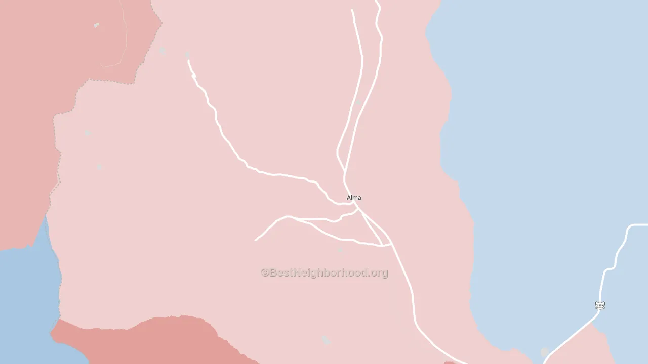Alma, CO block-group political-lean map