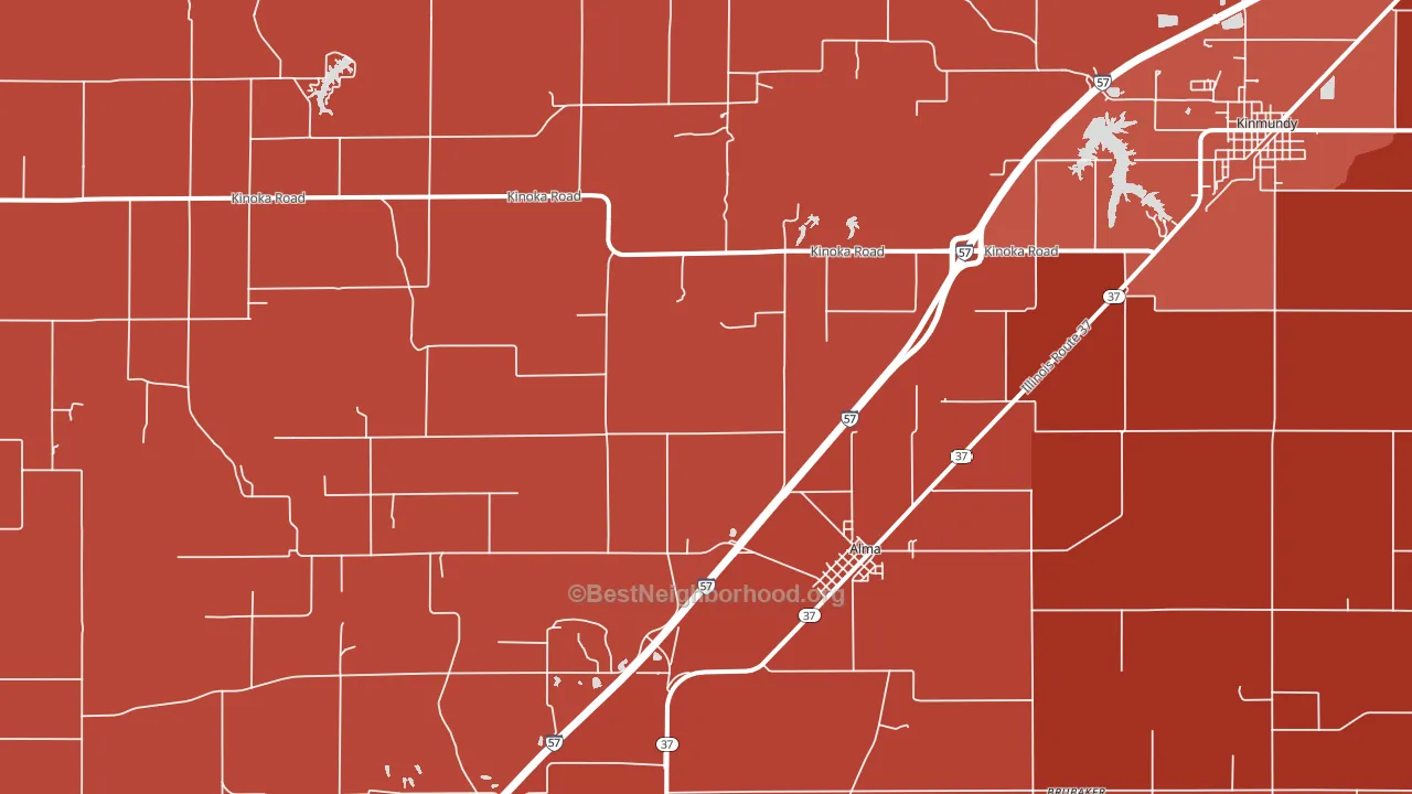 Alma, IL block-group political-lean map
