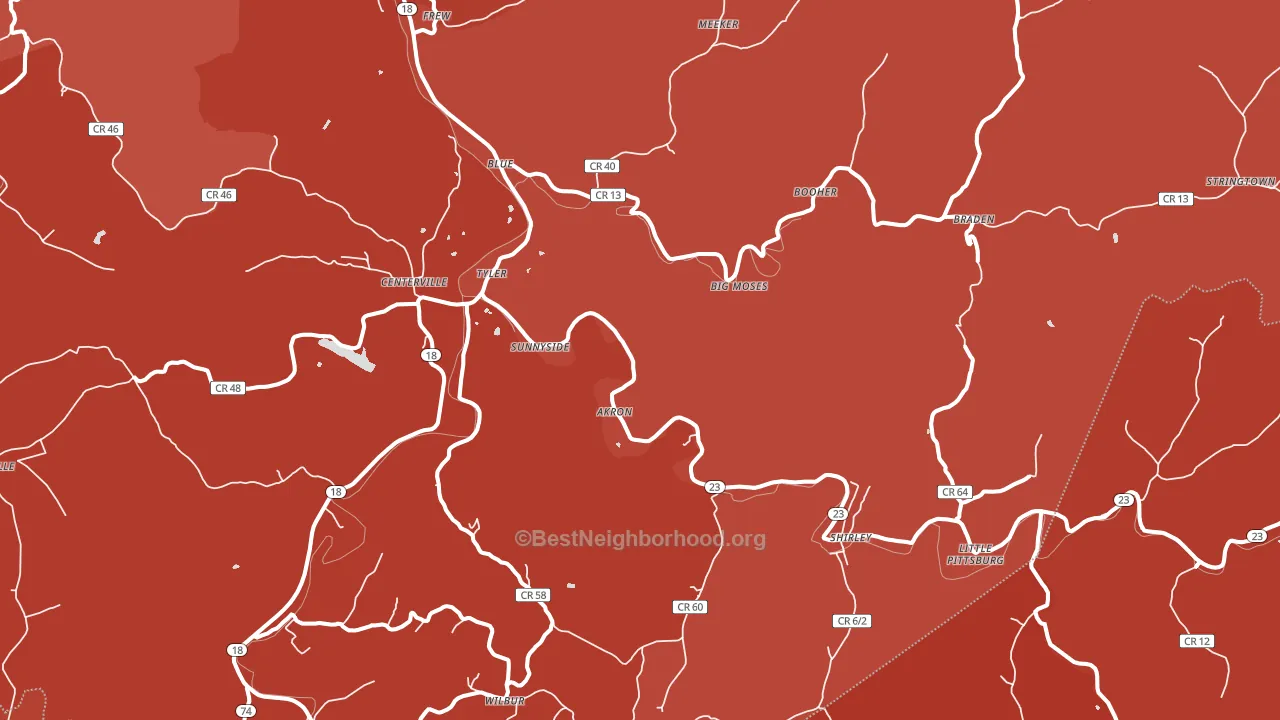Alma, WV block-group political-lean map