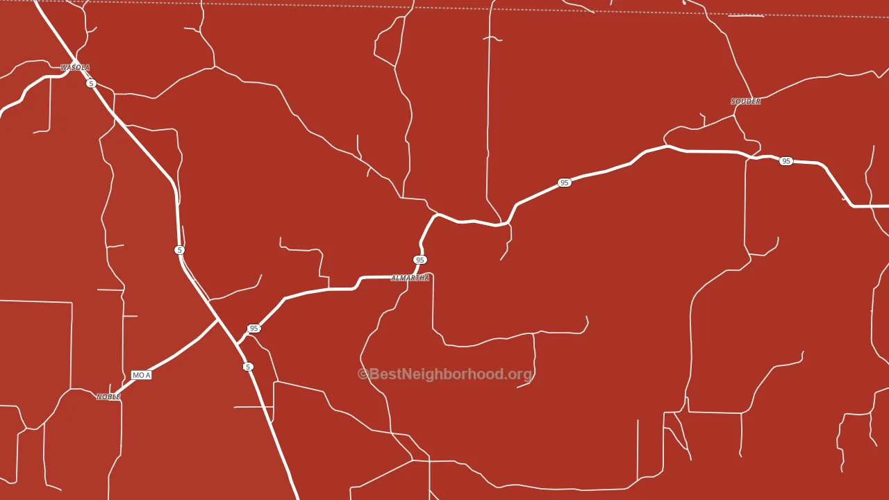 Almartha, MO block-group political-lean map