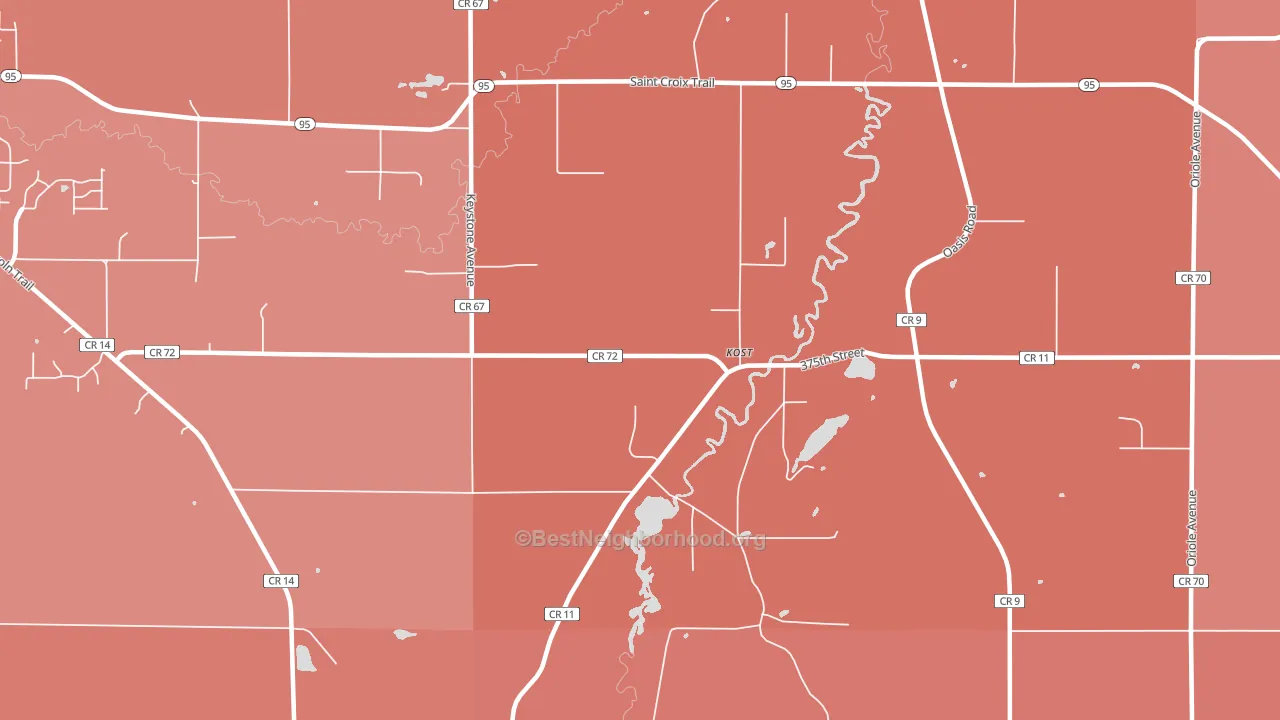 Almelund, MN block-group political-lean map