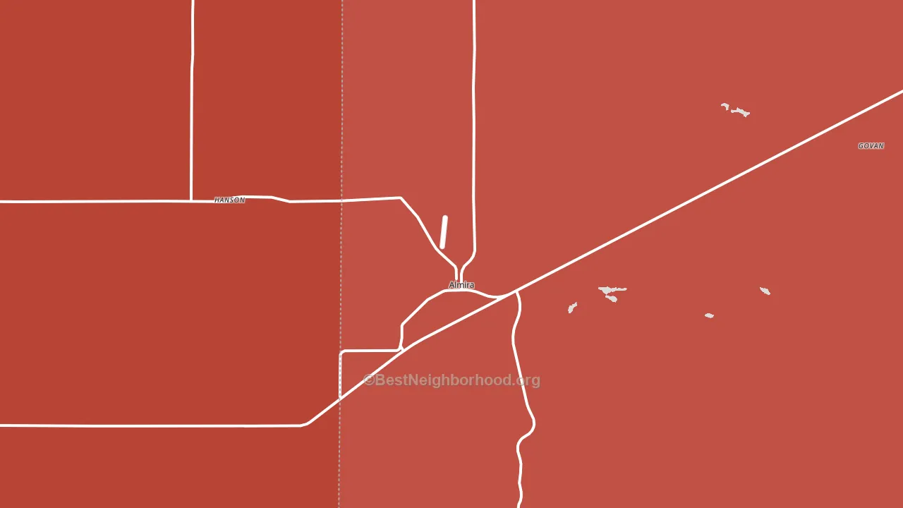 Almira, WA block-group political-lean map
