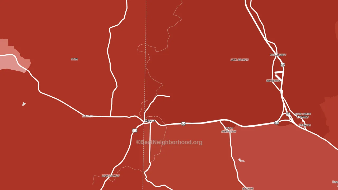 Alpena, AR block-group political-lean map
