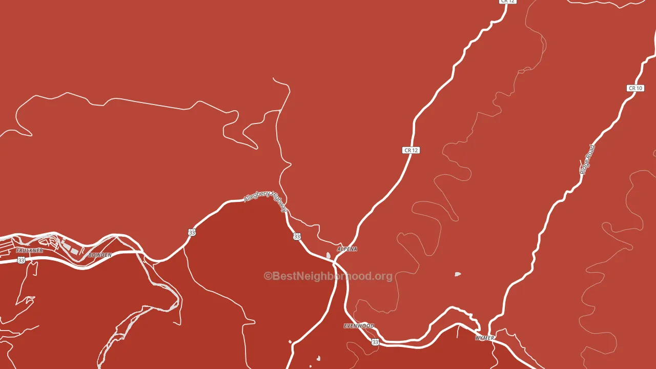 Alpena, WV block-group political-lean map