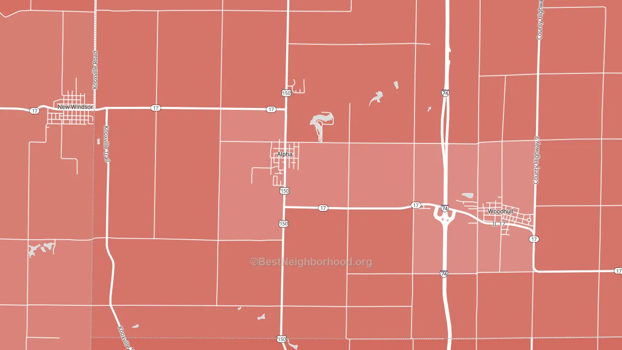 Alpha, IL block-group political-lean map