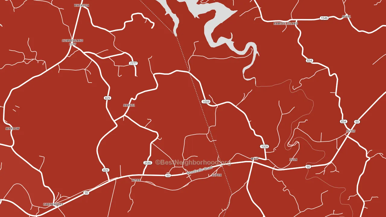 Alpha, KY block-group political-lean map