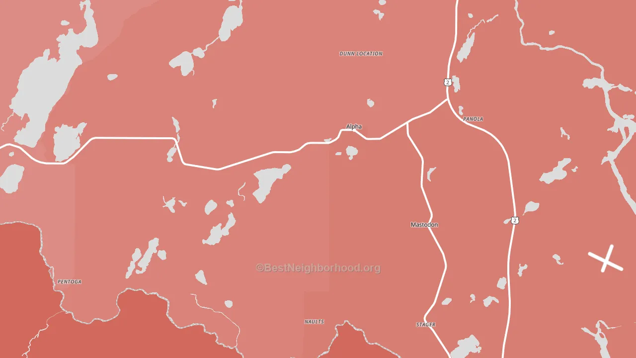 Alpha, MI block-group political-lean map
