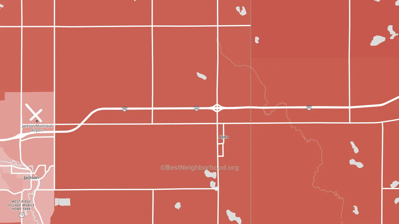 Alpha, MN block-group political-lean map