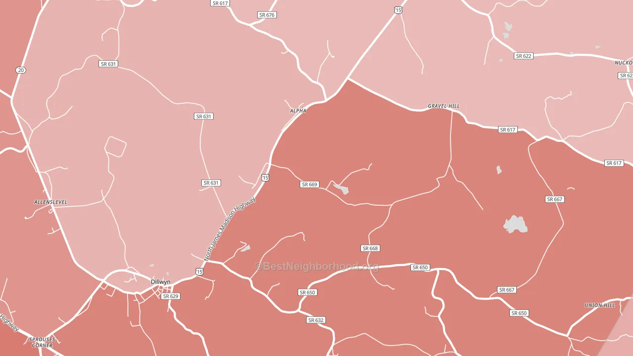 Alpha, VA block-group political-lean map