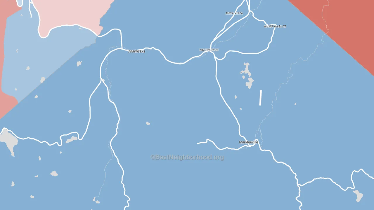 Alpine County, CA block-group political-lean map