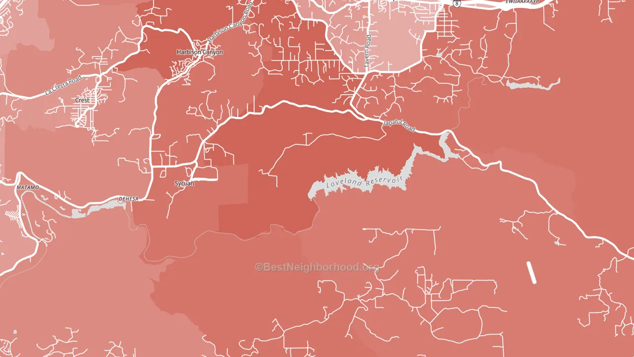 Alpine Heights, CA block-group political-lean map