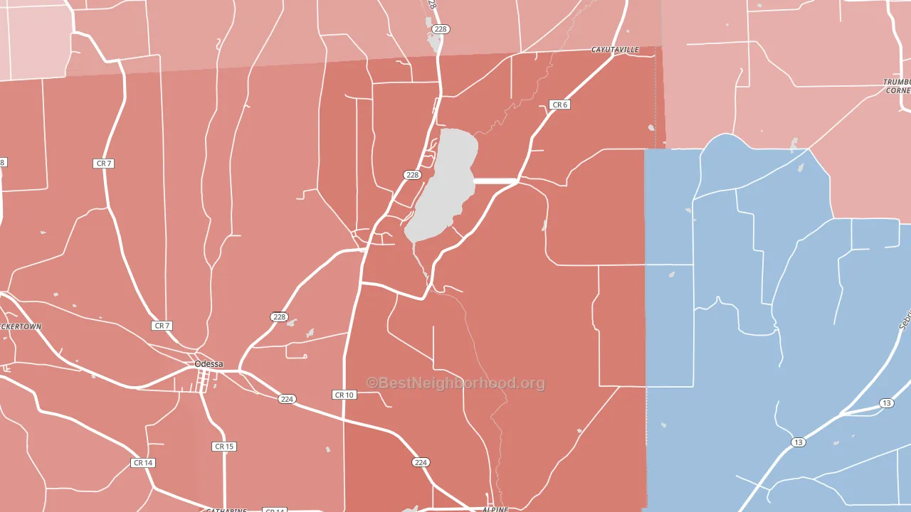 Alpine, NY block-group political-lean map