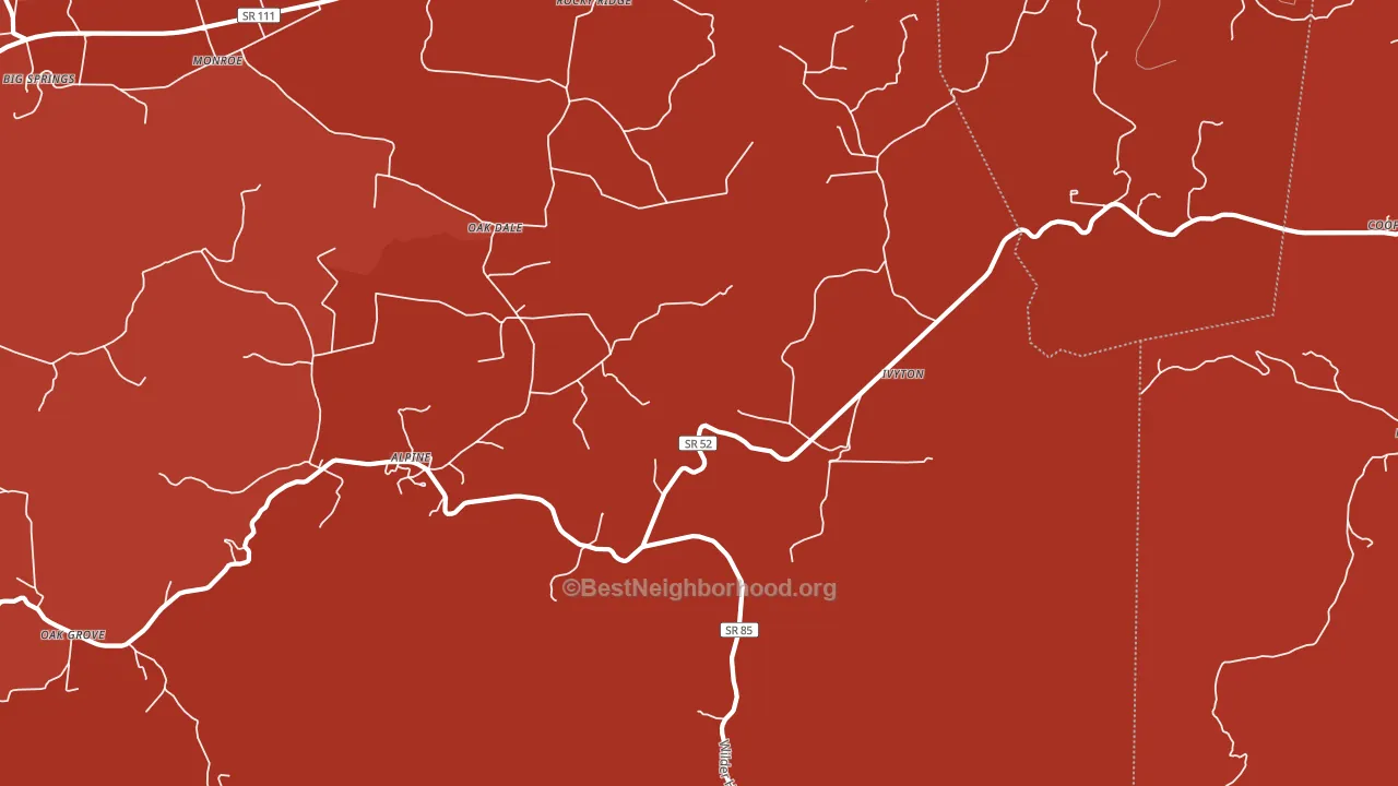Alpine, TN block-group political-lean map