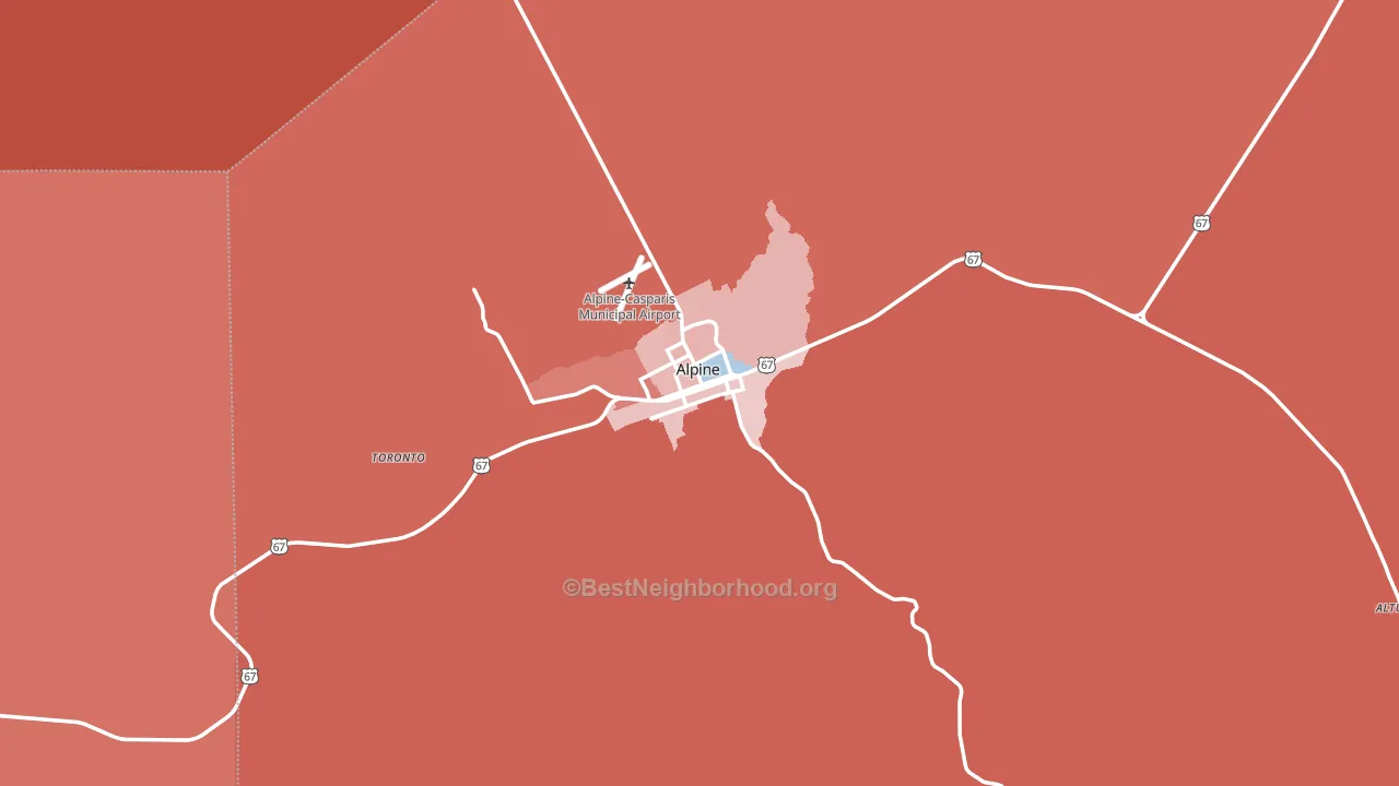 Alpine, TX block-group political-lean map