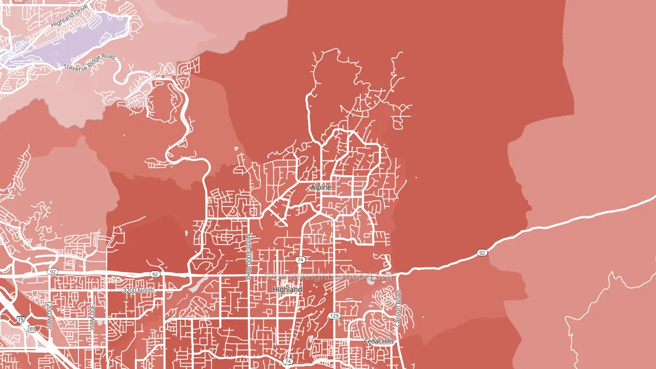 Alpine, UT block-group political-lean map