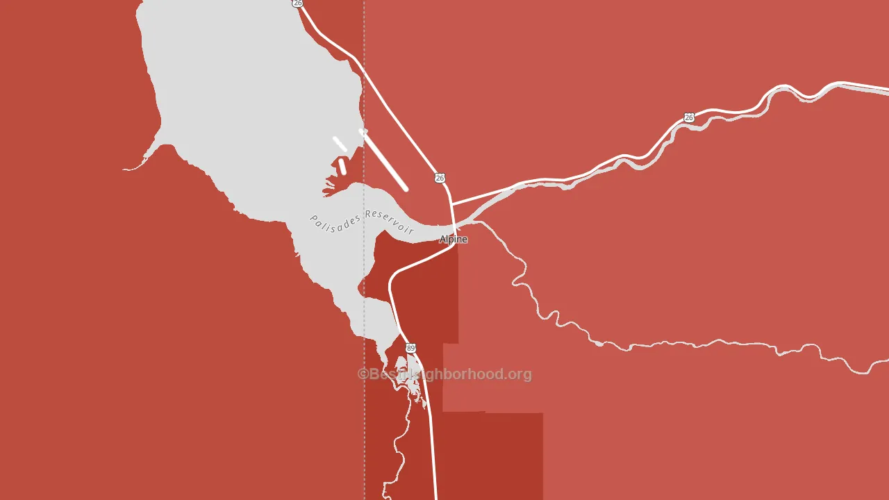 Alpine, WY block-group political-lean map