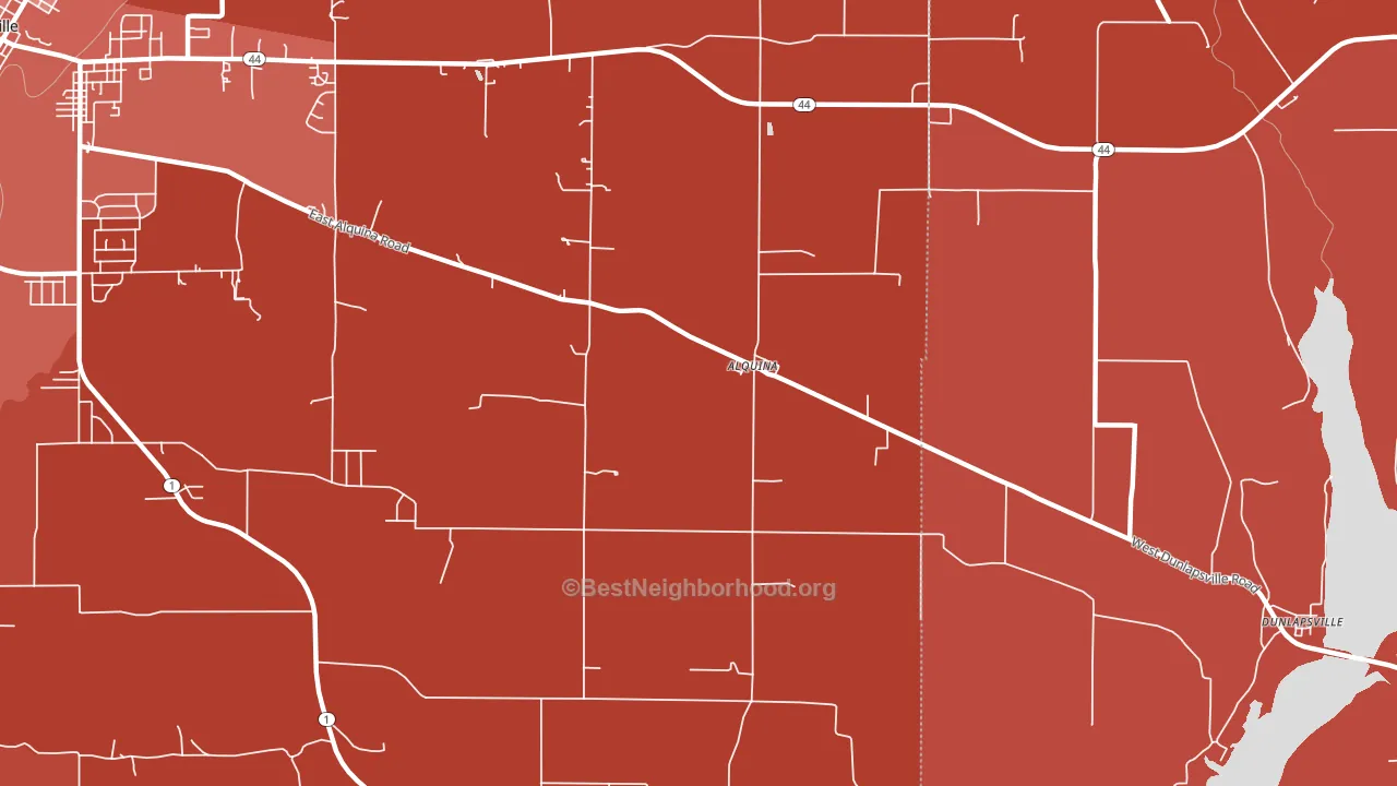 Alquina, IN block-group political-lean map