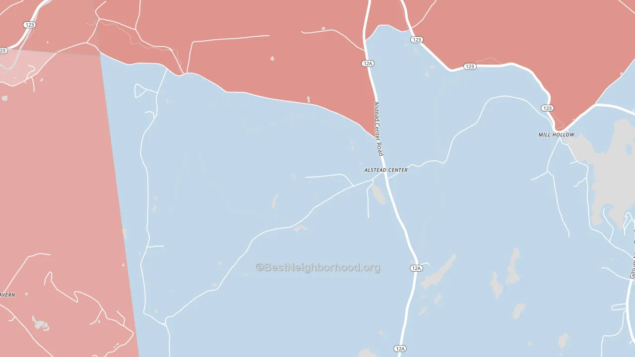 Alstead Center, NH block-group political-lean map
