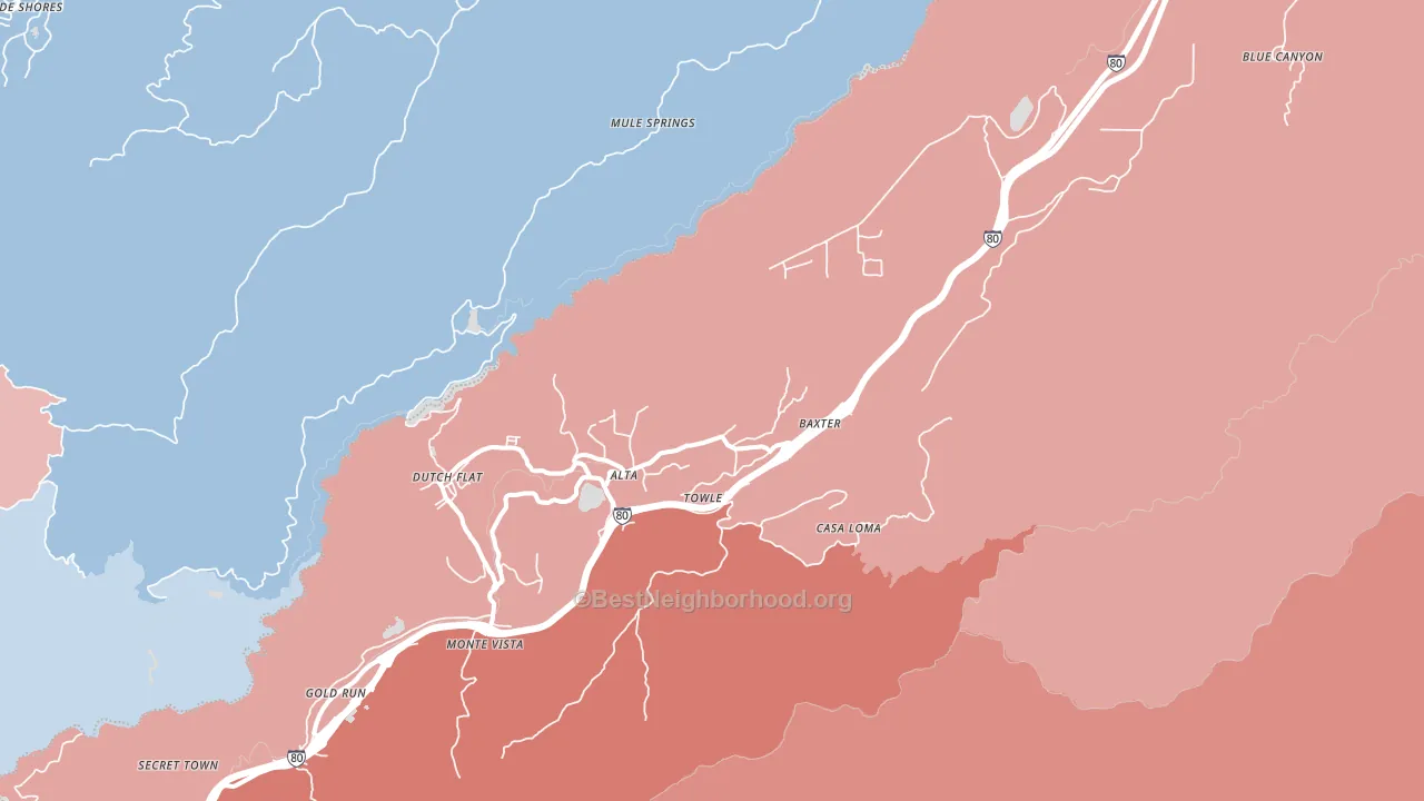 Alta, CA block-group political-lean map