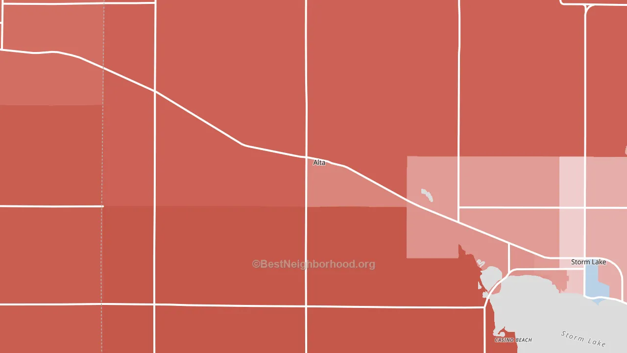 Alta, IA block-group political-lean map