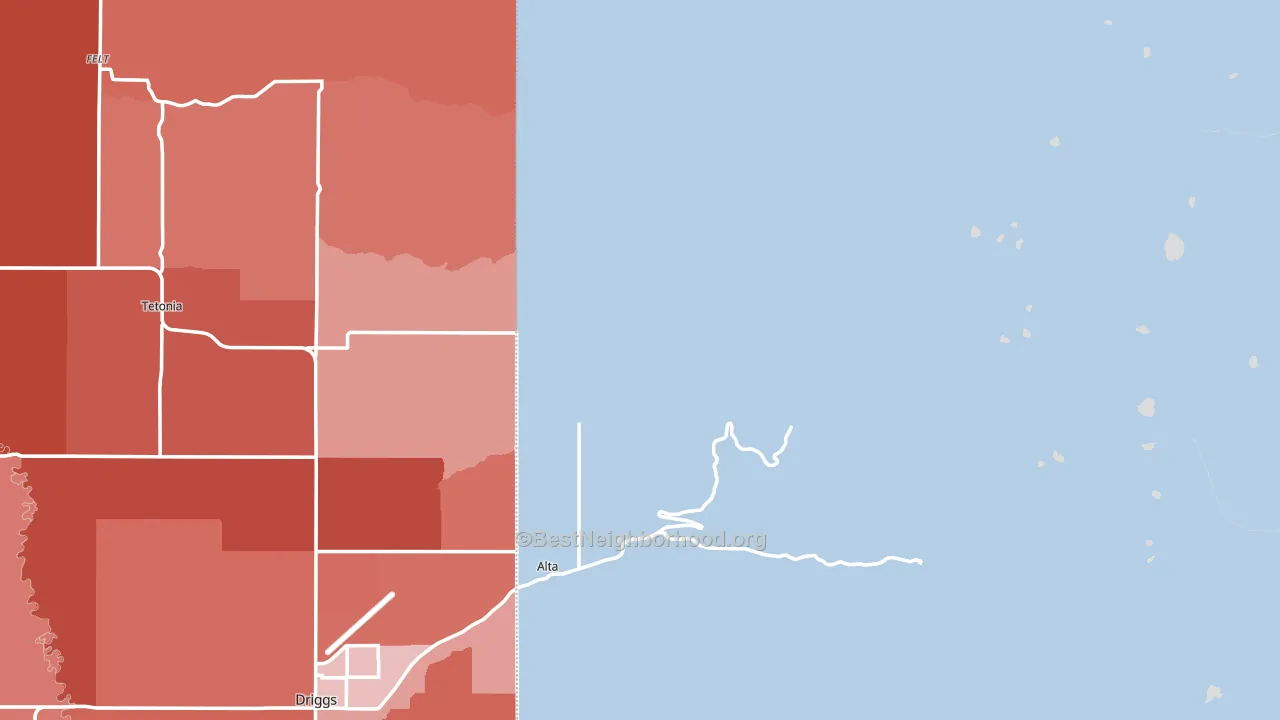 Alta, WY block-group political-lean map