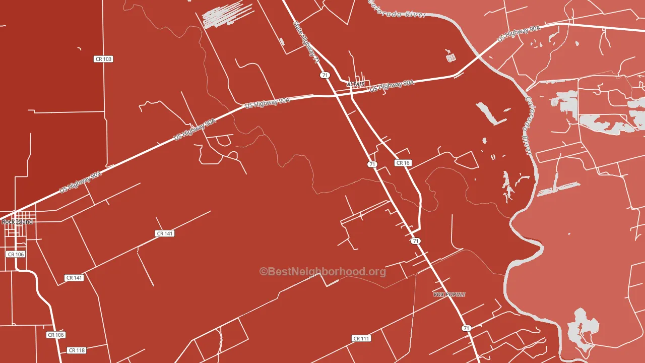 Altair, TX block-group political-lean map