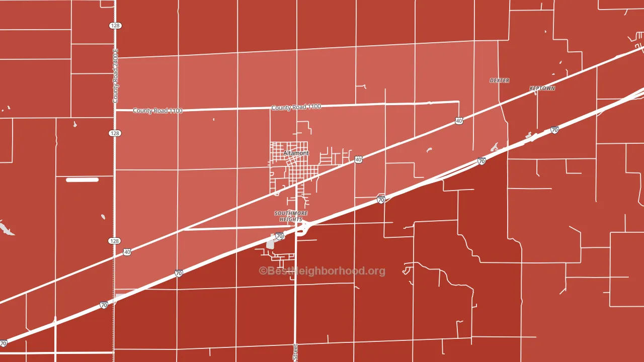 Altamont, IL block-group political-lean map