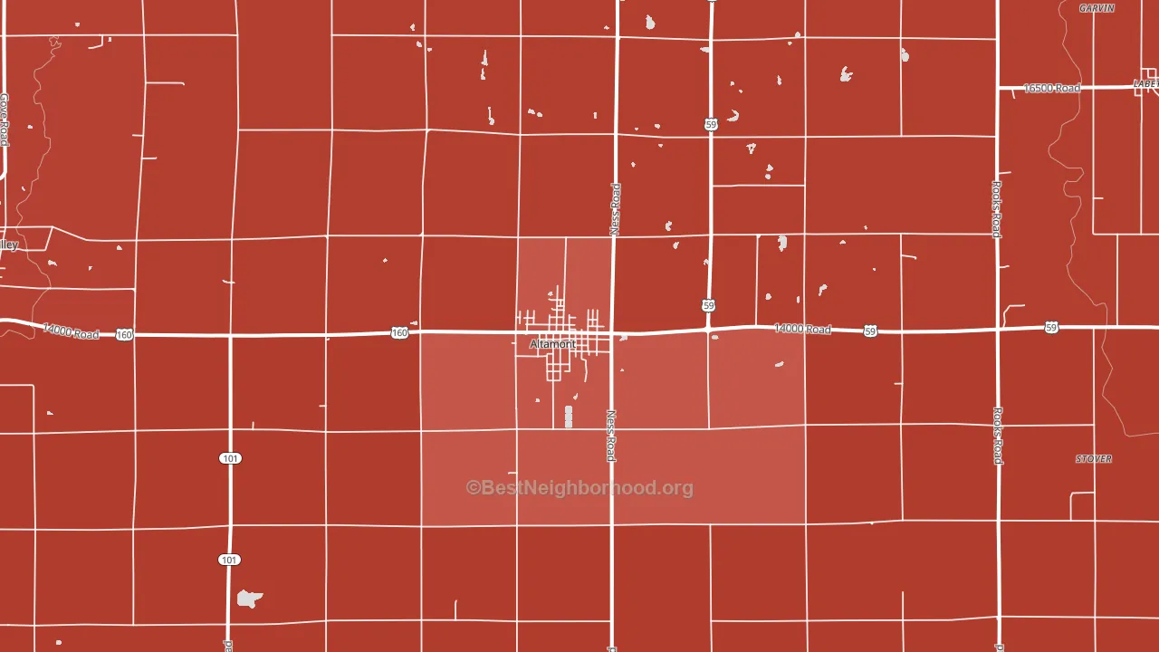 Altamont, KS block-group political-lean map