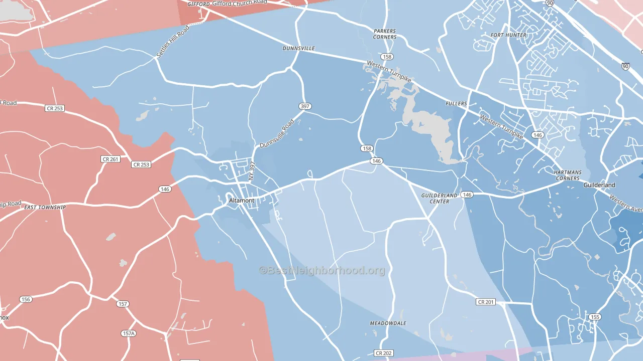 Altamont, NY block-group political-lean map