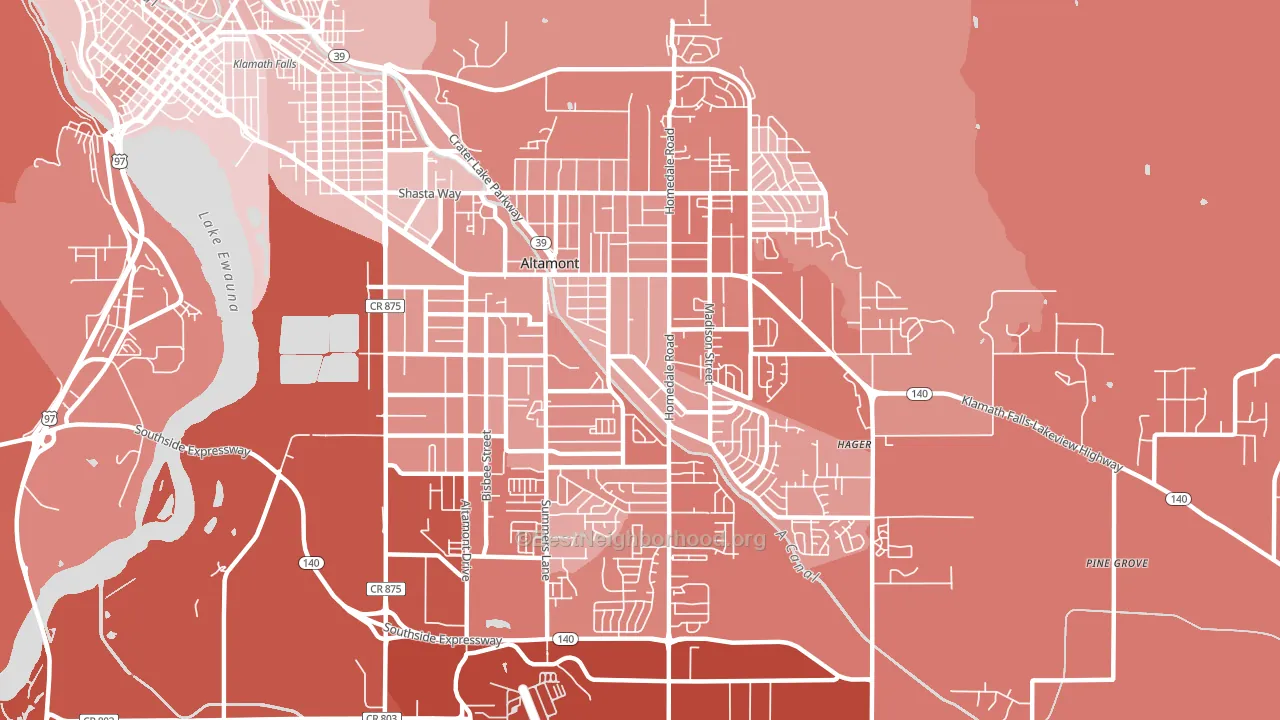Altamont, OR block-group political-lean map