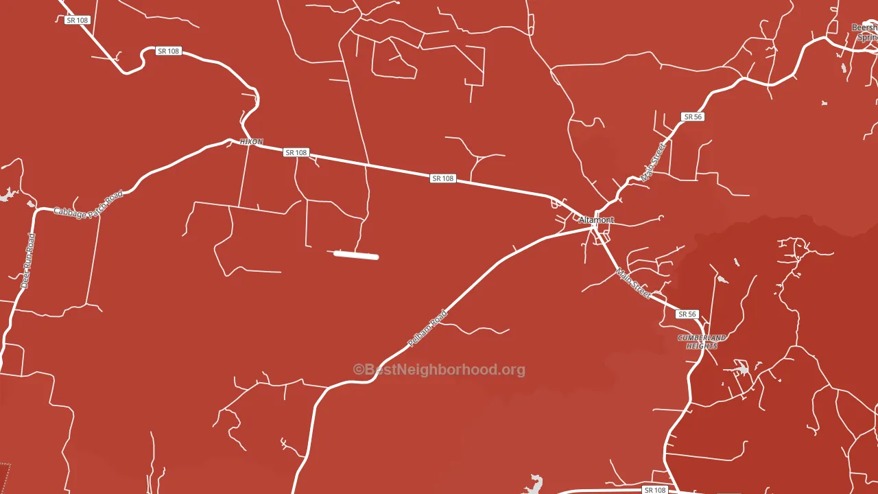 Altamont, TN block-group political-lean map