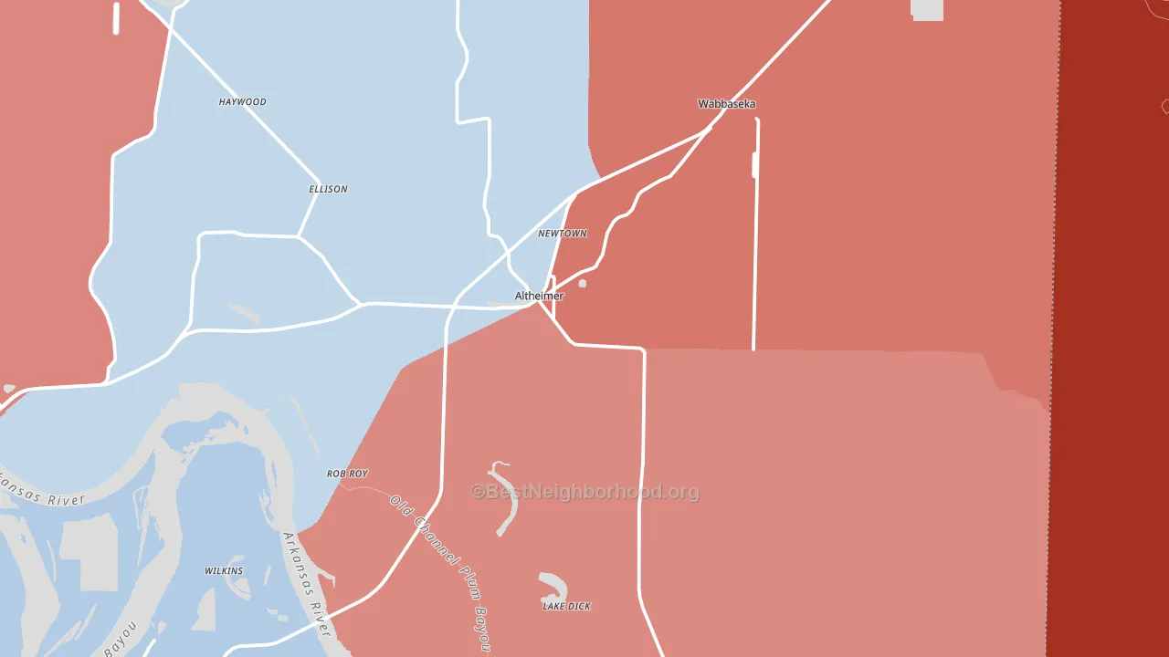 Altheimer, AR block-group political-lean map