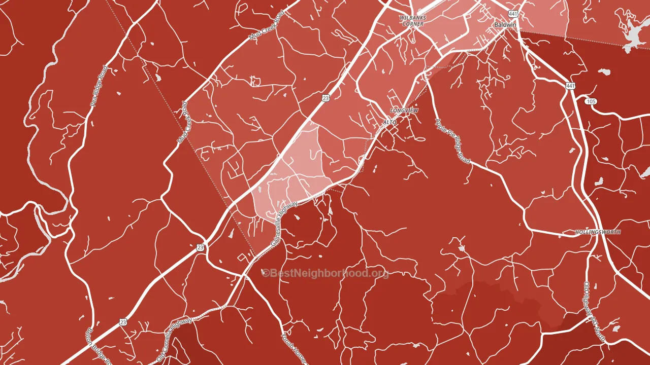 Alto, GA block-group political-lean map