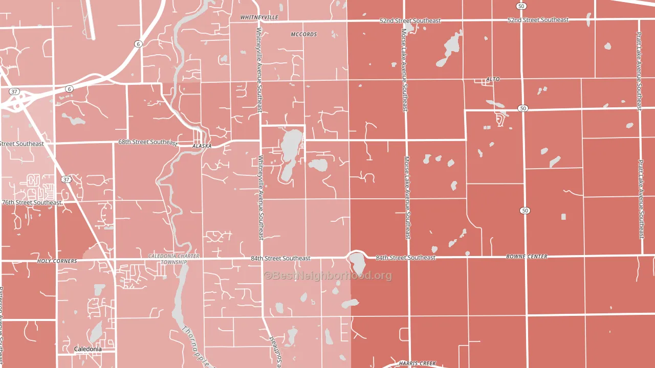 Alto, MI block-group political-lean map