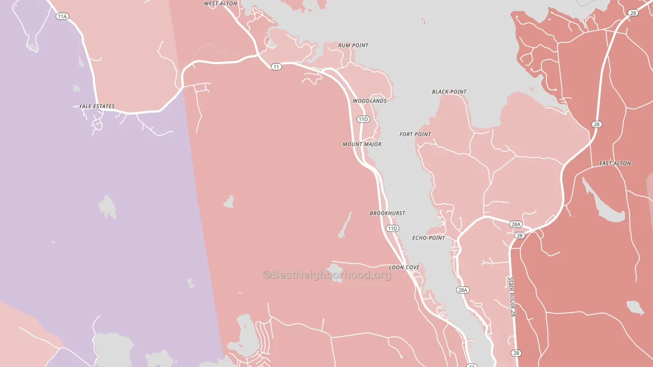 Alton Bay, NH block-group political-lean map