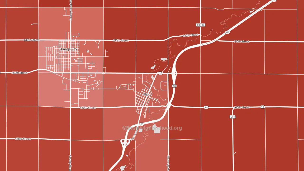 Alton, IA block-group political-lean map