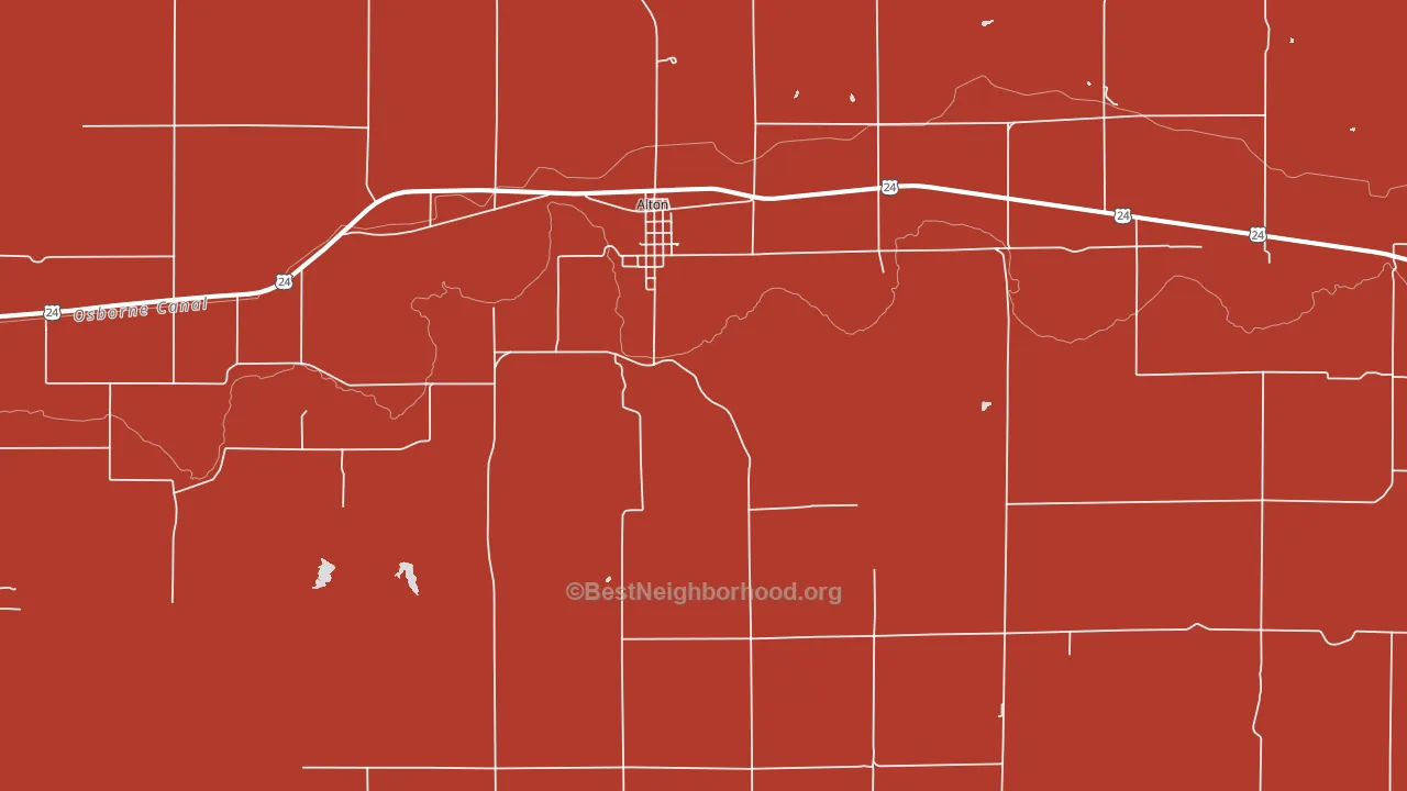 Alton, KS block-group political-lean map